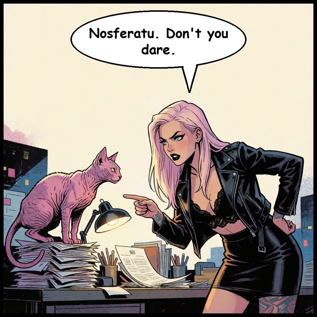 Lena & Nosferatu: The Books, panel 2